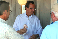 Governor Malloy enjoys a Tulmeadow Ice Cream cone